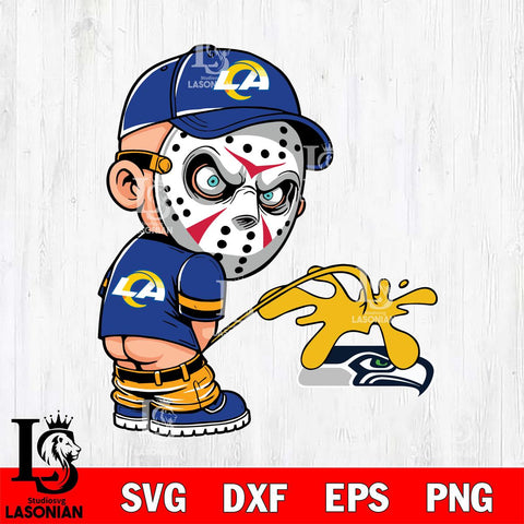 Los Angeles Rams Jason Voorhees Piss On Seattle Seahawks Svg Eps Dxf Png File, Digital Download, Instant Download