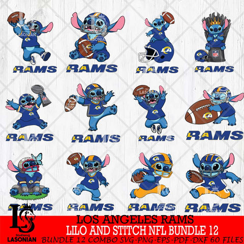 Los Angeles Rams Lilo and stitch Sport NFL Bundle 12 SVG DXF EPS PNG FILE,Bundle Stitch File Cut,NFL Digital Download,Instant Download, Silhouette