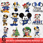 Los Angeles Rams MICKEY CHRISTMAS NFL Bundle 12 Svg Eps Dxf Png File, Digital Download, Instant Download