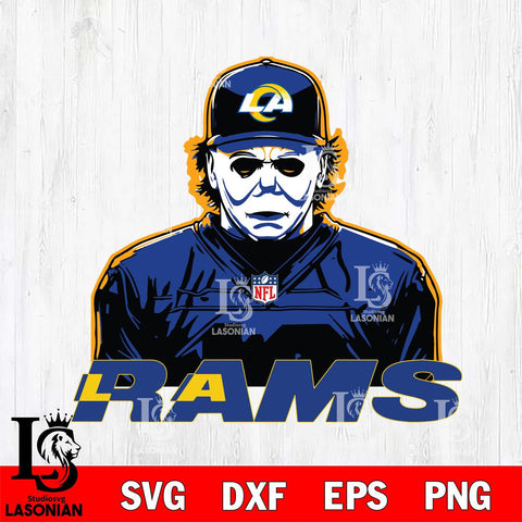 Los Angeles Rams Michael Myers Horror Halloween Svg Eps Dxf Png File, Digital Download, Instant Download