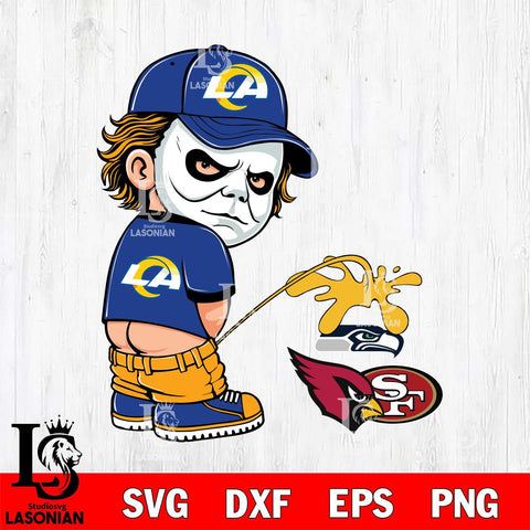 Los Angeles Rams Michael Myers Piss On 49ers, Seahawks, Cardinals Svg Eps Dxf Png File, Digital Download, Instant Download