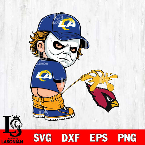 Los Angeles Rams Michael Myers Piss On Arizona Cardinals Svg Eps Dxf Png File, Digital Download, Instant Download