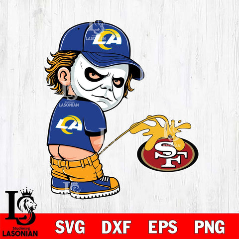 Los Angeles Rams Michael Myers Piss On San Francisco 49ers Svg Eps Dxf Png File, Digital Download, Instant Download