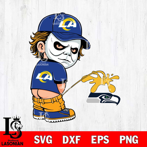 Los Angeles Rams Michael Myers Piss On Seattle Seahawks Svg Eps Dxf Png File, Digital Download, Instant Download