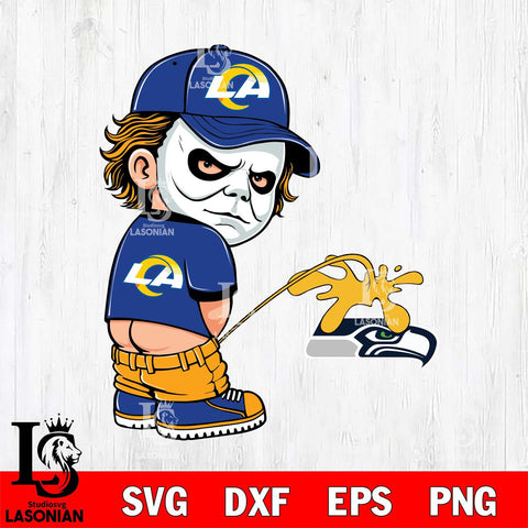 Los Angeles Rams Michael Myers Piss On Seattle Seahawks Svg Eps Dxf Png File, Digital Download, Instant Download