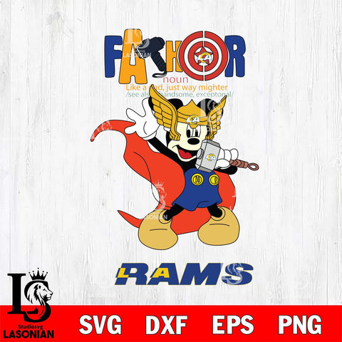 Los Angeles Rams Mickey Father Sport Svg Eps Dxf Png File, NFL File Cut,Digital Download,Instant Download,Disney Svg Files