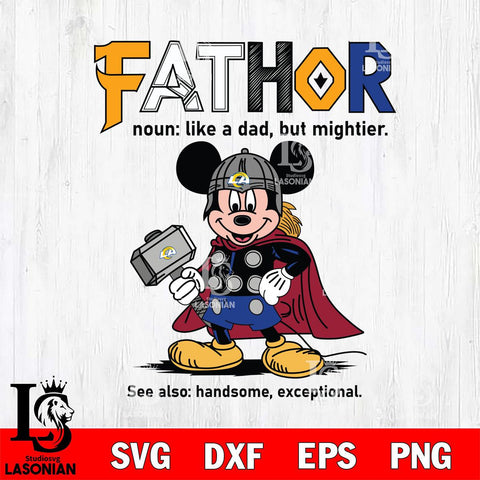 Los Angeles Rams Mickey Fathor Sport Svg Eps Dxf Png File, NFL File Cut,Digital Download,Instant Download,Disney Svg Files