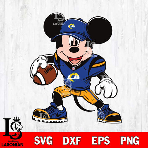 Los Angeles Rams Mickey Mouse Svg Eps Dxf Png File, Digital Download, Instant Download