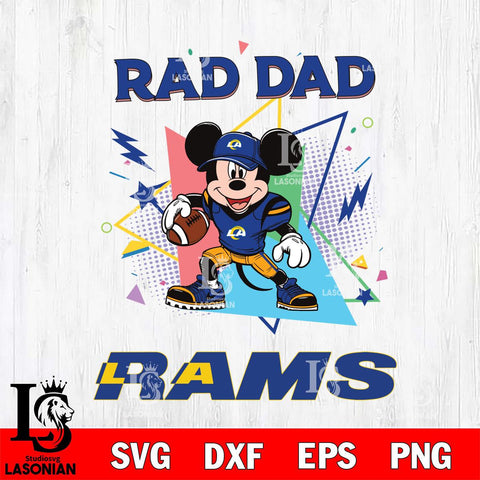Los Angeles Rams Mickey Mouse Sport Rad Dad SVG DXF EPS PNG FILE, Disney Father day File Cut,Digital Download,Instant Download,Disney Svg Files