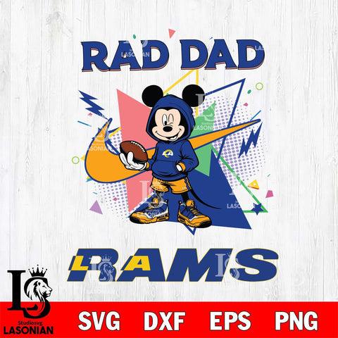 Los Angeles Rams Mickey Wearing Hoodie Rad Dad SVG DXF EPS PNG FILE, Disney Father day File Cut,Digital Download,Instant Download,Disney Svg Files