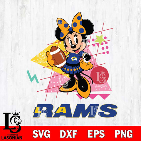 Los Angeles Rams Minnie Mouse Sport SVG DXF EPS PNG FILE, Disney Father day File Cut,Digital Download,Instant Download,Disney Svg Files