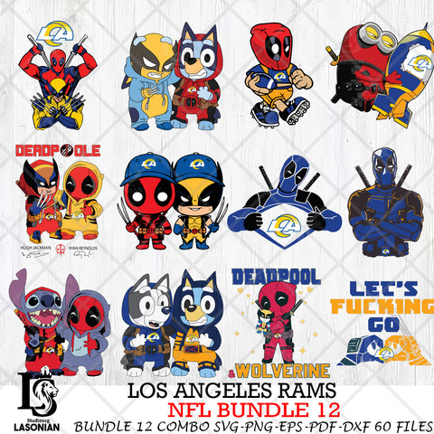 Los Angeles Rams NFL Bundle 12 Svg Eps Dxf Png File, Digital Download, Instant Download