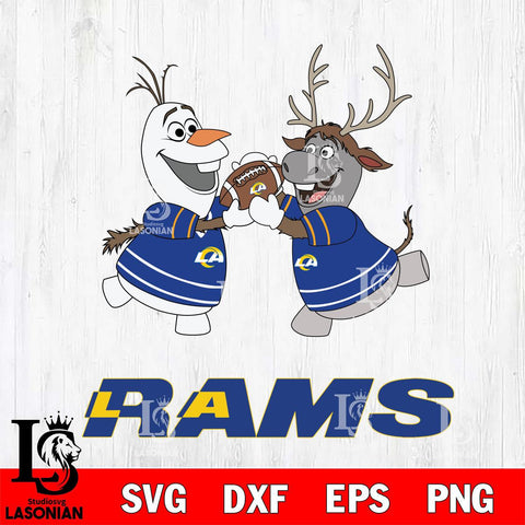 Los Angeles Rams Olaf & Sven Football Cricut,Christmas SVG DXF EPS PNG FILE, Digital Download,Instant Download, Silhouette