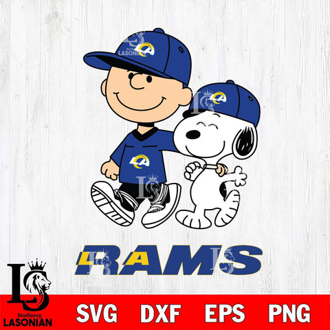 Los Angeles Rams Peanuts Snoopy Friends SVG DXF EPS PNG FILE,Snoopy File Cut, Nfl Digital Download,Instant Download, Silhouette