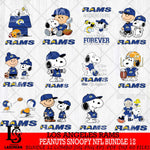 Los Angeles Rams Peanuts Snoopy Player NFL Bundle 12 SVG DXF EPS PNG FILE,Snoopy File Cut, bundle nfl Digital Download,Instant Download, Silhouette