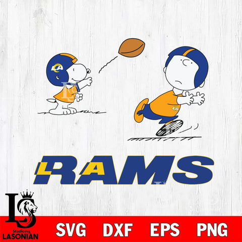 Los Angeles Rams Peanuts play football SVG DXF EPS PNG FILE,Snoopy File Cut, Nfl Digital Download,Instant Download, Silhouette