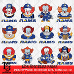Los Angeles Rams Pennywise Horror NFL Bundle 12 SVG Eps Dxf Png File, NFL svg, Digital Download, Instant Download