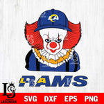 Los Angeles Rams Pennywise Horror Sport 10 Svg Eps Dxf Png File, NFL svg, Digital Download, Instant Download