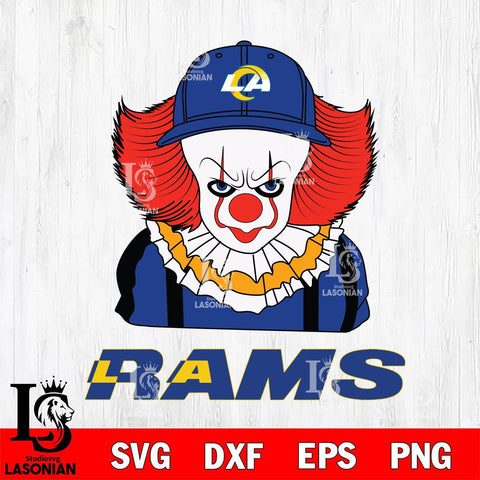 Los Angeles Rams Pennywise Horror Sport 10 Svg Eps Dxf Png File, NFL svg, Digital Download, Instant Download