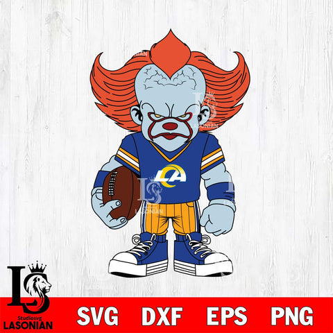 Los Angeles Rams Pennywise Horror Sport 11 Svg Eps Dxf Png File, NFL svg, Digital Download, Instant Download