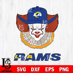 Los Angeles Rams Pennywise Horror Sport 12 Svg Eps Dxf Png File, NFL svg, Digital Download, Instant Download