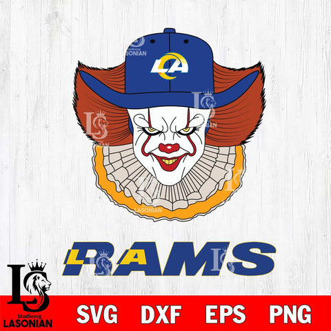 Los Angeles Rams Pennywise Horror Sport 12 Svg Eps Dxf Png File, NFL svg, Digital Download, Instant Download