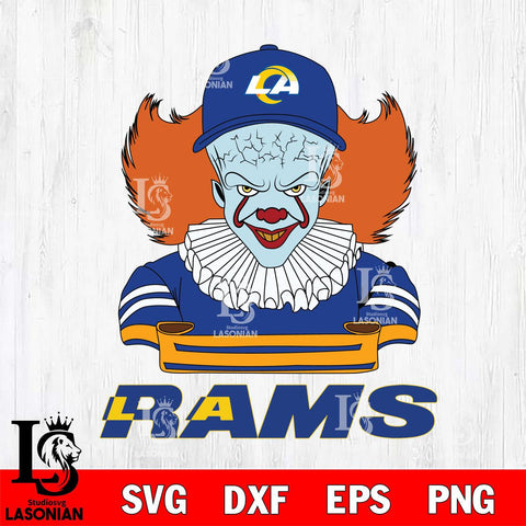 Los Angeles Rams Pennywise Horror Sport 2 Svg Eps Dxf Png File, NFL svg, Digital Download, Instant Download