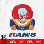 Los Angeles Rams Pennywise Horror Sport 3 Svg Eps Dxf Png File, NFL svg, Digital Download, Instant Download