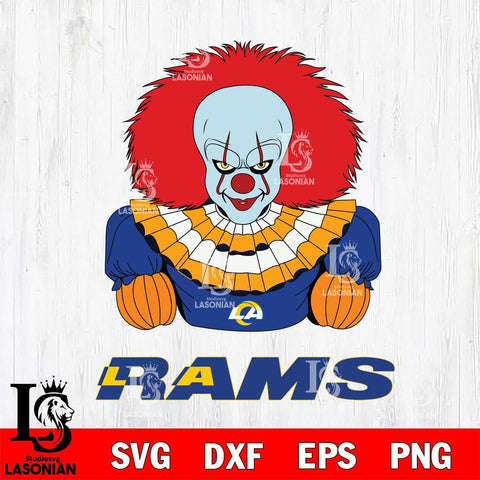 Los Angeles Rams Pennywise Horror Sport 3 Svg Eps Dxf Png File, NFL svg, Digital Download, Instant Download