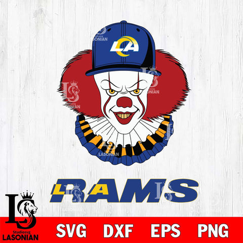 Los Angeles Rams Pennywise Horror Sport 4 Svg Eps Dxf Png File, NFL svg, Digital Download, Instant Download