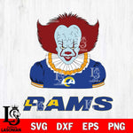 Los Angeles Rams Pennywise Horror Sport 5 Svg Eps Dxf Png File, NFL svg, Digital Download, Instant Download