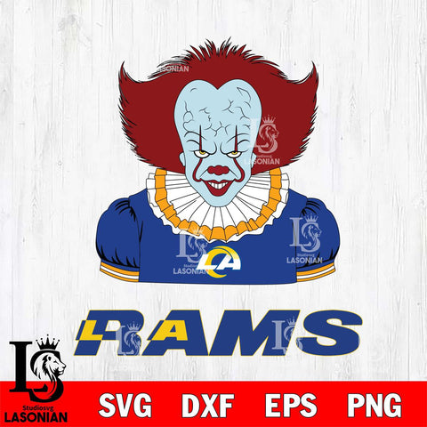 Los Angeles Rams Pennywise Horror Sport 5 Svg Eps Dxf Png File, NFL svg, Digital Download, Instant Download