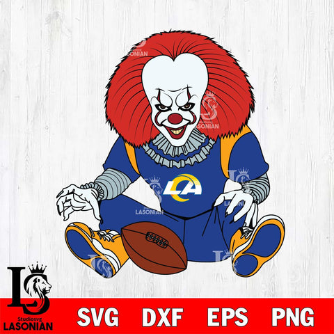 Los Angeles Rams Pennywise Horror Sport 6 Svg Eps Dxf Png File, NFL svg, Digital Download, Instant Download