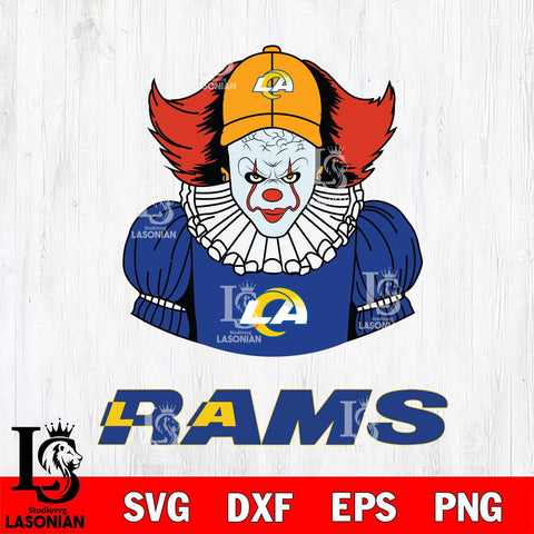 Los Angeles Rams Pennywise Horror Sport 7 Svg Eps Dxf Png File, NFL svg, Digital Download, Instant Download