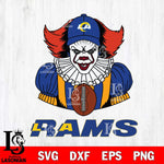 Los Angeles Rams Pennywise Horror Sport 9 Svg Eps Dxf Png File, NFL svg, Digital Download, Instant Download