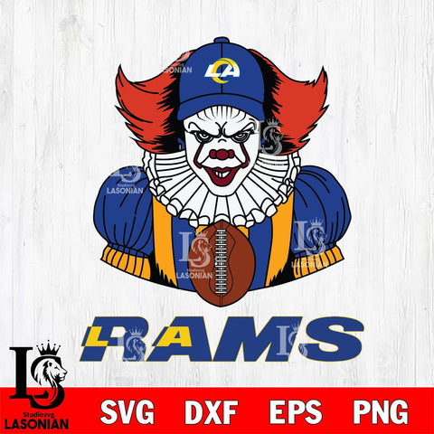 Los Angeles Rams Pennywise Horror Sport 9 Svg Eps Dxf Png File, NFL svg, Digital Download, Instant Download