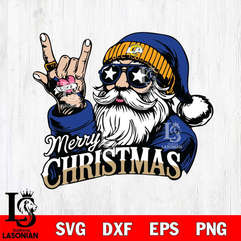 Los Angeles Rams Rock Santa Claus Football Svg Eps Dxf Png File,NFL Svg Files,Digital Download,Sublimation,Instant Download