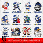 Los Angeles Rams Satan Claus Christmas NFL Bundle 12 Svg Eps Dxf Png File,NFL Svg Files,Digital Download,Sublimation,Instant Download
