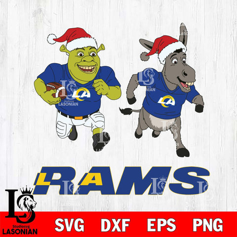 Los Angeles Rams Shrek and Donkey Football Cricut,Christmas SVG DXF EPS PNG FILE, Digital Download,Instant Download, Silhouette
