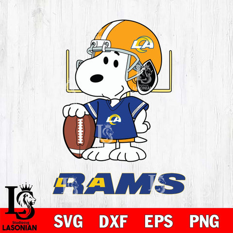 Los Angeles Rams Snoopy Player Football SVG DXF EPS PNG FILE,Snoopy File Cut, Nfl Digital Download,Instant Download, Silhouette
