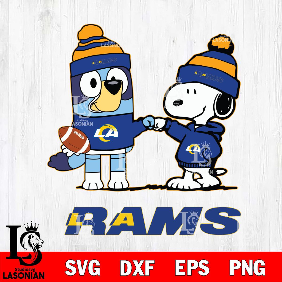 Los Angeles Rams Snoopy & Bluey Football – lasoniansvg