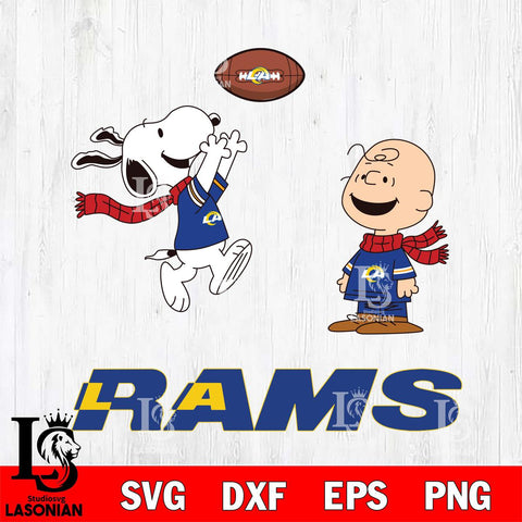 Los Angeles Rams Snoopy & Charlie Brown Football Cricut,Christmas SVG DXF EPS PNG FILE, Digital Download,Instant Download, Silhouette