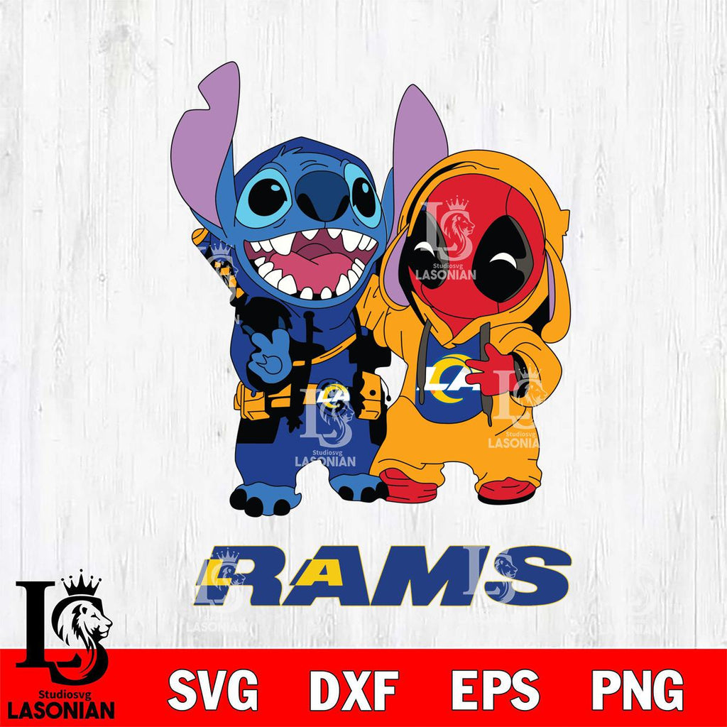 Los Angeles Rams Stitch And Deadpool Cute – lasoniansvg