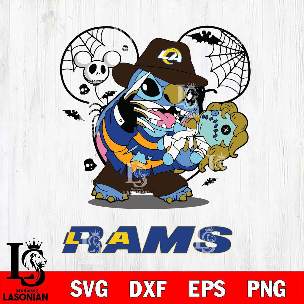 Los Angeles Rams Stitch Freddy Krueger Halloween – lasoniansvg