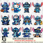 Los Angeles Rams Stitch Horror Bundle 12 SVG Eps Dxf Png File, Bundle NFL svg, Digital Download, Instant Download