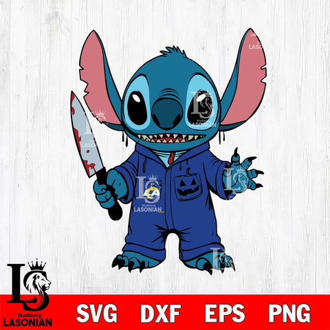 Los Angeles Rams Stitch Horror Football Svg Eps Dxf Png File, NFL svg, Digital Download, Instant Download