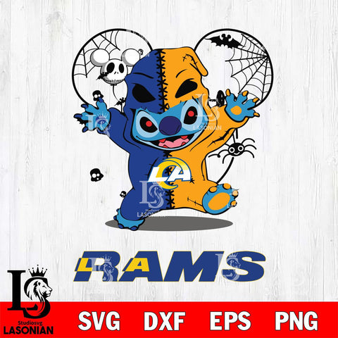 Los Angeles Rams Stitch Horror Halloween 2 Svg Eps Dxf Png File, Digital Download, Instant Download