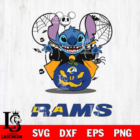 Los Angeles Rams Stitch Horror Halloween Svg Eps Dxf Png File, Digital Download, Instant Download