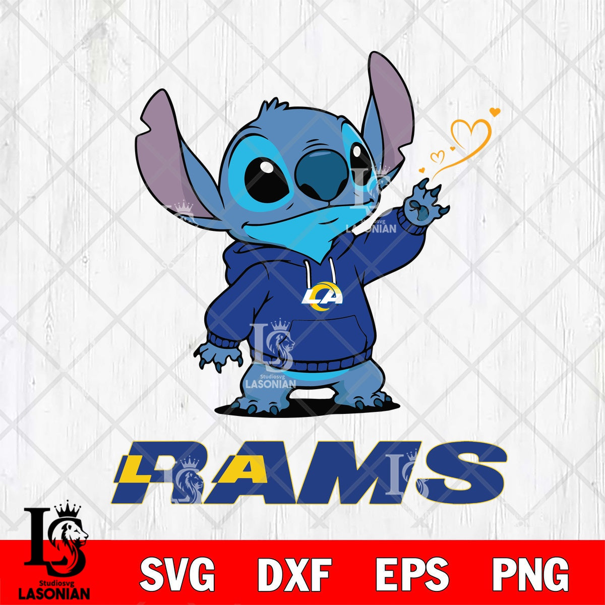 Los Angeles Rams Stitch Magic Heart File cut , Criucut , Digital ...