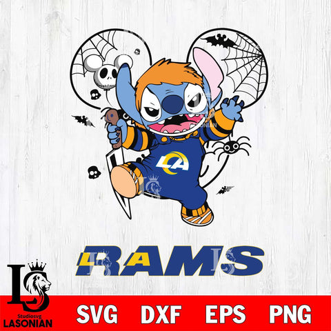 Los Angeles Rams Stitch Michael Halloween Svg Eps Dxf Png File, Digital Download, Instant Download